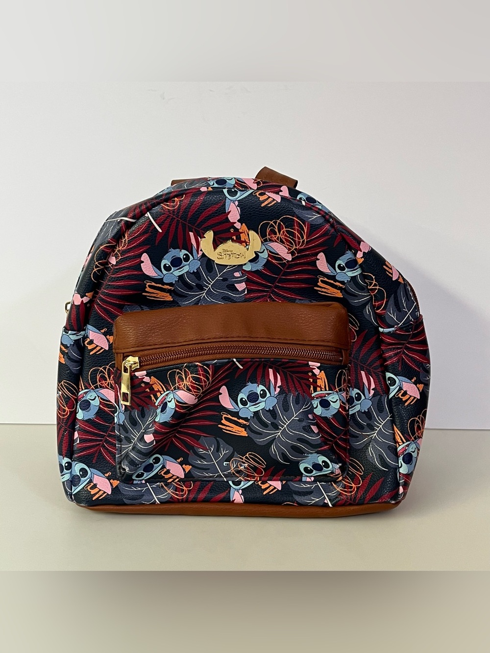 Disney Lilo & Stitch Mini Backpack Tropical Print Floral Blue Stitch Character